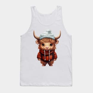 Christmas Baby Highland Cow #1 Tank Top